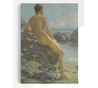 Henry Scott Tuke The Bather | Queer Art Painting, Vintage Homosexual Print, Gay Couple Wall Art Poster, Homoerotic Artwork Gift, Home Decor