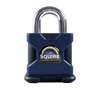 Henry Squire HSQSS50SKA SS50S Stronghold Solid Steel Padlock Open Shackle, 50 mm Keyed