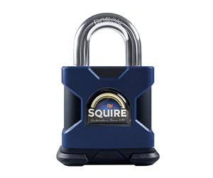 Henry Squire HSQSS50SKA SS50S Stronghold Solid Steel Padlock Open Shackle, 50 mm Keyed