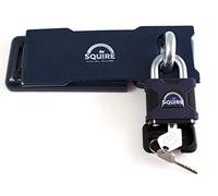 Henry Squire STH3 Hasp and Staple (Sold Secure Silver) with Squire SS50-P5 Padlock (Sold Secure Silver) - Secured by Design - CEN 3 Rated Padlock- 2 x Keys Supplied
