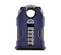 Henry Squire Stronghold 5 Wheel Closed Shackle Combi Hardened Steel Padlock with Weather Cover