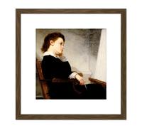 Henry Story The Young Artist 1873 Painting 8X8 Inch Square Wooden Framed Wall Art Print Picture with Mount Artery8 Brown One Size