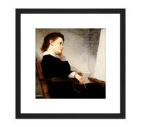 Henry Story The Young Artist 1873 Painting 8X8 Inch Square Wooden Framed Wall Art Print Picture with Mount Artery8 Black One Size