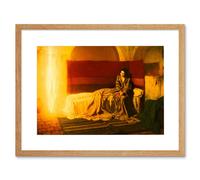 Henry Tanner The Annunciation 1898 Mary and Archangel Gabriel Flame Religion Christianity Artwork Framed Wall Art Print 12X16 Inch Artery8 Light Oak One Size