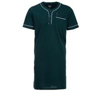 Henry Terre Men's Short Sleeve Plain Nightdress with Chest Pocket Button Placket Size M-3XL, Green, M