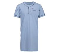 Henry Terre Men's Short Sleeve Plain Nightdress with Chest Pocket Button Placket Size M-3XL, lightblue, M