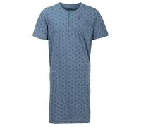 Henry Terre Men's Short-Sleeved Nightdress with Breast Pocket Button Placket Size M-3XL, lightblue, XXL