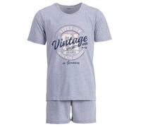 Henry Terre Paul Men's Pyjama Shorty Vintage Pyjama Set M-5XL Cotton, gray, 5XL