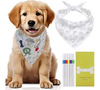 HENRY THE GOOSE Customizable Dog Bandanas with 4 Fabric Markers - DIY Washable Scarf for Extra Small to Small Breeds Dogs & Puppies | Personalized Pet Handkerchief, Gift for Boys & Girls (XS-S)