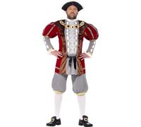 Smiffys Deluxe Henry VIII Costume, Red, L - Size 42-44