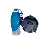 Henry Wag Blue Pet Water Bottle & Snaffle Pack Portable Bowl Set Combo
