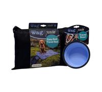 Henry Wag Easy-Roll Travel Pet Bed & Large Travel Bowl 750Ml Combo