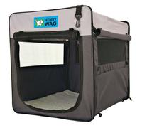 Henry Wag Folding Fabric Travel Dog Crate Grey (M)