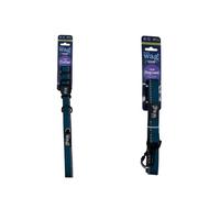 Henry Wag Large Standard Collar & Large Lead Combo - Adjustable, Reflective, Soft-Feel Fabric, Sustainable, Teal & Black