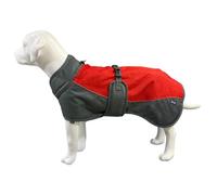 Henry Wag Waterproof Dog Coat, Red And Grey Size X-Large