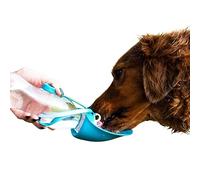 Henry Wag Water Bottle with Leaf Bowl - Convenient Solution to Providing Hydration for your Dog - 500ml Capacity (Grey)