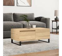 henry wooden coffee table with 1 drawer in grey sonoma oak