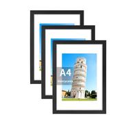 Henrycares 3 Pack A4 Picture Frames Black, Photo Frame 21x29.7 cm Wall Mountable, Poster Frame for Landscape or Portrait Display