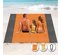 Henrycares Beach Blanket Picnic Blanket, Extra Large 250 x 200cm Sandproof Waterproof Beach Mat with 4 Stakes for 5-8 Adults, Summer Essentials Outdoor Blanket for Travel Camping Hiking Picnic (Pink)