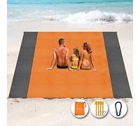 Henrycares Beach Blanket Picnic Blanket, Extra Large 300 x 275cm Sandproof Waterproof Beach Mat with 4 Stakes for 7-10 Adults, Summer Essentials Outdoor Blanket for Travel Camping Hiking Picnic (Pink)
