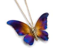 HENRYKA 925 Sterling Silver & 24ct Gold Plate Titanium Butterfly Necklace | Insect Pendant | Boho Jewellery | Hypoallergenic Women's Jewellery with Gift Box