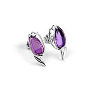 HENRYKA 925 Sterling Silver Amethyst Gemstone Tulip Earrings| Floral Accessory | Hypoallergenic Women's Jewellery & Gift Box for Her