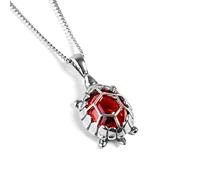 HENRYKA 925 Sterling Silver and Baltic Amber Turtle Tortoise Necklace, Sea-life Jewellery, Ocean Nautical Gifts