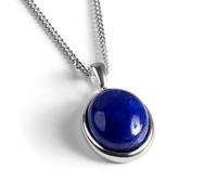 HENRYKA 925 Sterling Silver & Natural Gemstone Classic Oval Necklace | Minimal Pendant | Birthstone Gifts | Hypoallergenic Women's Jewellery with Gift Box