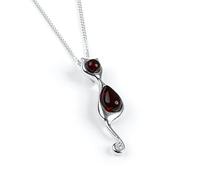 HENRYKA Black Cat Necklace in 925 Sterling Silver & Genuine Baltic Amber | Cat Silhouette Pendant with 45 cm Chain | Hypoallergenic Lucky Jewellery with Gift Box | Thoughtful Gift for Animal Lovers
