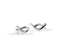 HENRYKA Ichthys Fish Stud Earrings in 925 Sterling Silver