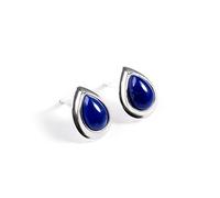 HENRYKA Lapis Lazuli 925 Sterling Silver Stud Teardrop Earrings | Essential Simple Minimal Natural Gemstone Earrings | Bridesmaid Jewellery | September Birthstone Gift