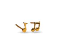HENRYKA Mismatched Music Note Stud Earrings in 925 Sterling Silver and 24ct Gold Plate | Music Gifts | Minimal Earrings | Quaver Jewellery