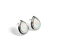 HENRYKA Moonstone 925 Sterling Silver Stud Teardrop Earrings | Essential Simple Minimal Natural Gemstone Earrings | Bridesmaid Jewellery | Birthstone Gift