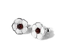 HENRYKA Purple Poppy Stud Earrings in 925 Sterling Silver