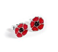 HENRYKA Purple Poppy Stud Earrings in 925 Sterling Silver