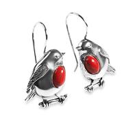 HENRYKA Robin Stud Earrings 925 Sterling Silver & Natural Gemstone
