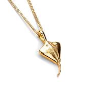 HENRYKA Sterling Silver & 24ct Gold Plate Small Stingray Manta Ray Necklace - 18 inch Chain | Nautical Jewellery | Boho Style Animal Pendant & Gift for Girls & Women