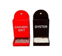 Hens Feeder with Oysters and Gravel | Hanging Container for Poultry Feeding - 2 Pieces Trogo Grit for Ducks and Hens