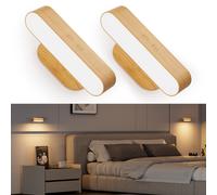 Hensam Battery Operated Wall Sconces, Wireless LED Wall Sconce Set of Two for Bedroom, Rechargeable Wall Lights for Picture, 5 Modes Dimmable Wall La