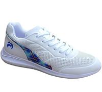 Henselite HL74 Ladies Lawn Bowling Trainers, White Tartan, Lace-Up, Lightweight Non-Slip Sole (White & Tartan, UK Footwear Size System, Adult, Women, Numeric, Medium, 4)