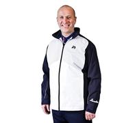 Henselite Men's Caledonia Waterproof Lawn Bowling Jacket in Navy & White. (Navy & White, L)
