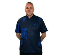 Henselite Tiger Limited Edition Lawn Bowling Polo Top, Available in Black-Orange, Navy-Royal Blue, and Black-British Green, Sizes S-4XL (UK, Alpha, One Size, XL, Regular, Regular, Navy & Royal Blue)