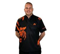Henselite Tiger Limited Edition Lawn Bowling Polo Top, Available in Black-Orange, Navy-Royal Blue, and Black-British Green, Sizes S-4XL (UK, Alpha, One Size, 4XL, Regular, Regular, Black & Orange)