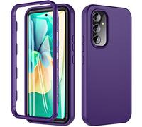 Hensinple for Samsung A54 5G Phone Case, [Built-in 9H Screen Protector] 360 Degree Full Body Heavy Duty Protective Case, Shockproof Rugged Bumper Silicone Cover for Samsung Galaxy A54 5G-Purple