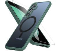 Hensinple for Samsung Galaxy S23 FE Case,Samsung S23 fe Case for Magsafe with Tempered Glass Screen Protector [Shockproof Military Grade] Magnetic Bumper Cover Phone Case for Samsung S23 FE,Green