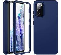 Hensinple for Samsung S20 fe Case, Samsung Galaxy S20 fe case Shockproof Silicone Case [with Built in Screen Protector] Full Body Protective Rugged Defender Cover Bumper Cas (Blue)