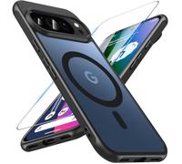 Hensinple Magnetic for Google Pixel 10 Case/Google Pixel 10 Pro Case with Tempered Glass Screen Protector, Fit for MagSafe, 360 Shockproof Matt Back Cover, Black