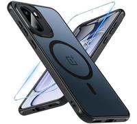 Hensinple Magnetic for OnePlus 15R Case, with OnePlus 15R Screen Protector, [Compatible with MagSafe] Translucent Matte Shockproof Military Grade Protection Cover Phone Case for OnePlus 15R 5G(Black)