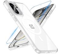 Hensinple Magnetic for OnePlus 15R Case, with OnePlus 15R Screen Protector, [Compatible with MagSafe] Translucent Matte Shockproof Military Grade Protection Cover Phone Case for OnePlus 15R 5G(Clear)
