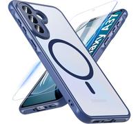 Hensinple Magnetic for Samsung Galaxy A37 5G Case with Galaxy A37 5G Screen Protector, [Compatible with MagSafe] Translucent Matte Military Grade Protection Cover Phone Case for Galaxy A37 5G(Blue)